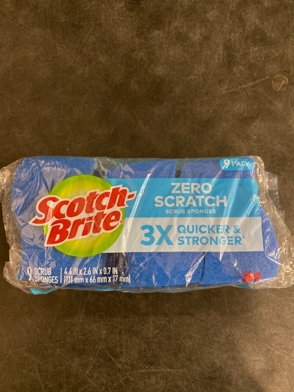 Photo 2 of Scotch-Brite Zero Scratch Non-Scratch Scrub Sponges, For Washing Dishes and Cleaning Kitchen, 9 Scrub Sponges, Blue