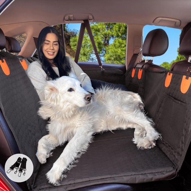 Photo 1 of Dog Seat Cover for Back Seat Extender for Dogs Hard Bottom Car Seat Cover for Dogs, Waterproof Dog Hammock for Car Seat Protector for Dogs, Backseat Extender for Dogs, SUV Jeep Truck Dog Bed