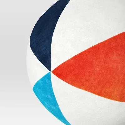 Photo 1 of Beach Ball Shaped Throw Pillow White/Red/Blue - Sun Squad