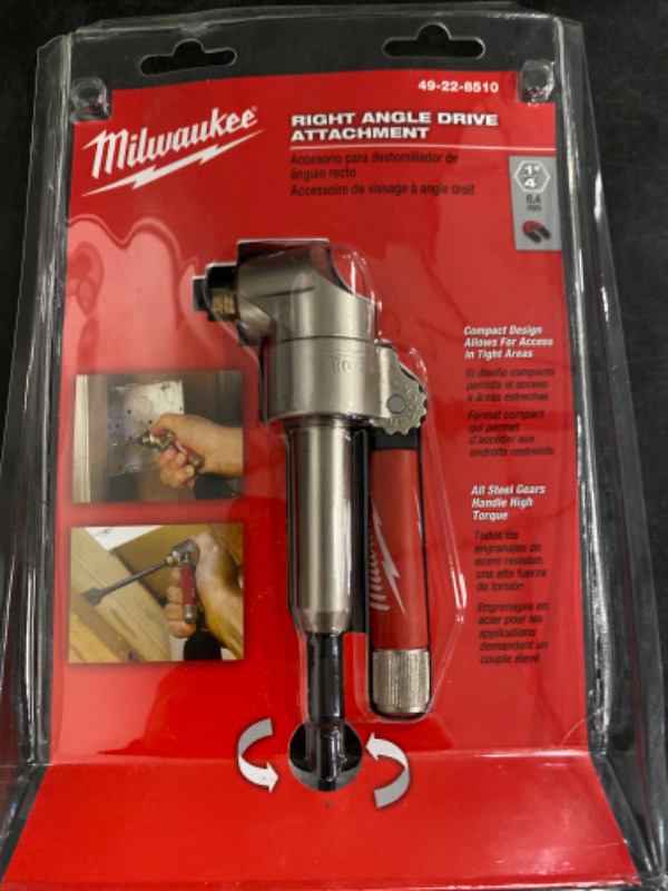 Photo 2 of MILWAUKEE ELECTRIC TOOL 49-22-8510 Milwaukee Kit Right Angle Attachment, 9.5" x 1.75" x 6"