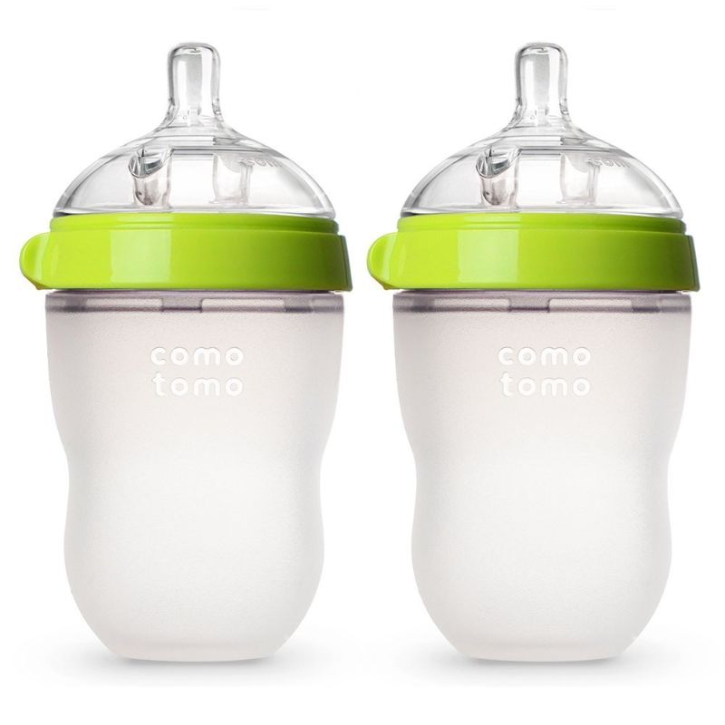 Photo 1 of Comotomo Baby Bottle Double Pack, Green, 8oz