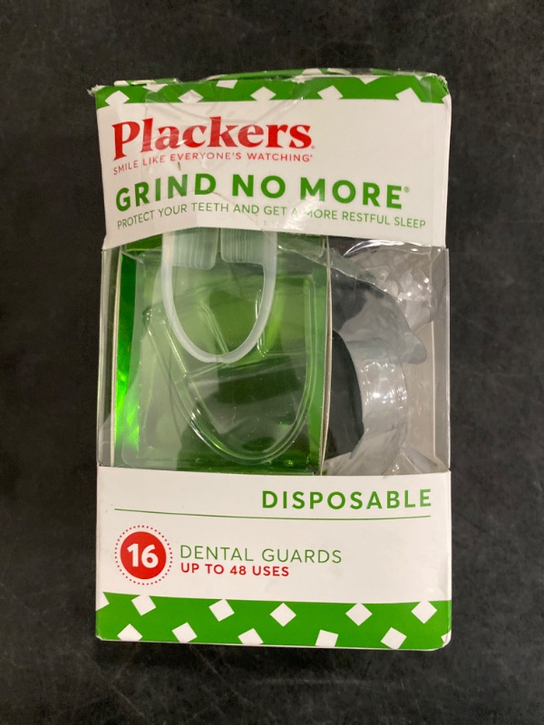 Photo 3 of Plackers Grind No More Night Guard, Nighttime Protection for Teeth, BPA Free, Sleep Well, Ready to Wear, Disposable, One Size Fits All, 16 Count