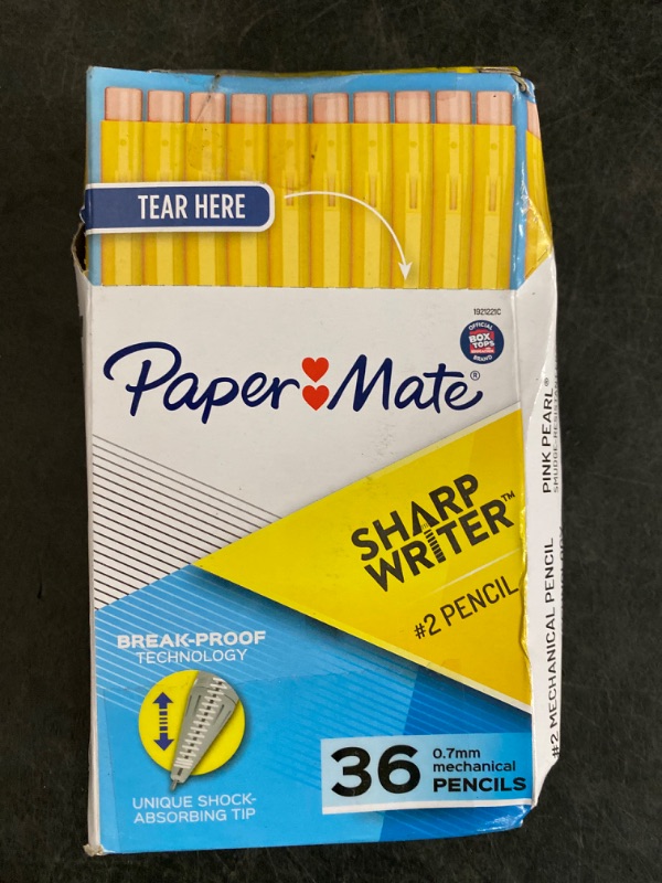 Photo 3 of Paper Mate SharpWriter Mechanical Pencils | 0.7 mm #2 Pencil | Pencils for School Supplies, Yellow, 36 Count