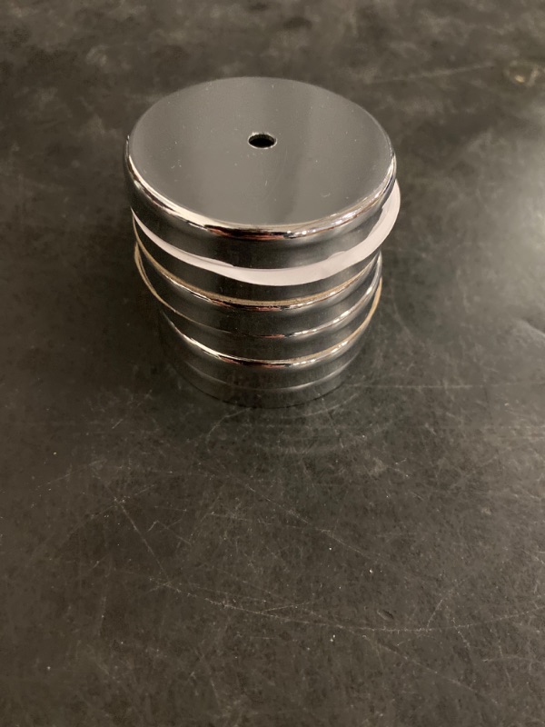 Photo 1 of Master Magnetics Round Base Magnet Fastener with 0.197" Center Hole Chrome Plate, 2.04" Diameter, 0.302" Thick, 35 Pounds, Silver (Pack of 6), RB50CX6