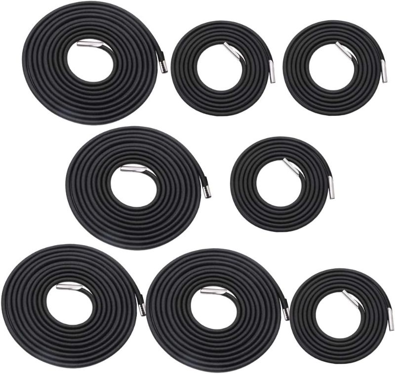 Photo 1 of Universal Replacement Cords for Zero Gravity Chair 8 Pack, Antigravity Chair Replacement Elastic Laces Lawn Chair Patio Lounge Recliner Chair Repair Oxford Stretch Kit (Black, 2 Long+ 6 Short)