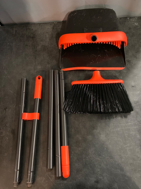 Photo 2 of Broom and Dustpan, Broom and Dustpan Set for Home, Long Handle Broom with Dustpan, Broom and Dustpan Combo for Office Home Kitchen Lobby Floor Use Dustpan and Broom Set