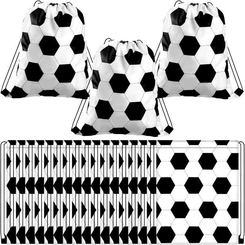 Photo 1 of 20 Pcs Large Football Drawstring Bag Operation Christmas Gifts Sport Football Bags Football Backpack Bulk Football Goodie Bags Supplies for Kids Birthday Party Favors, 13 x 17 Inch