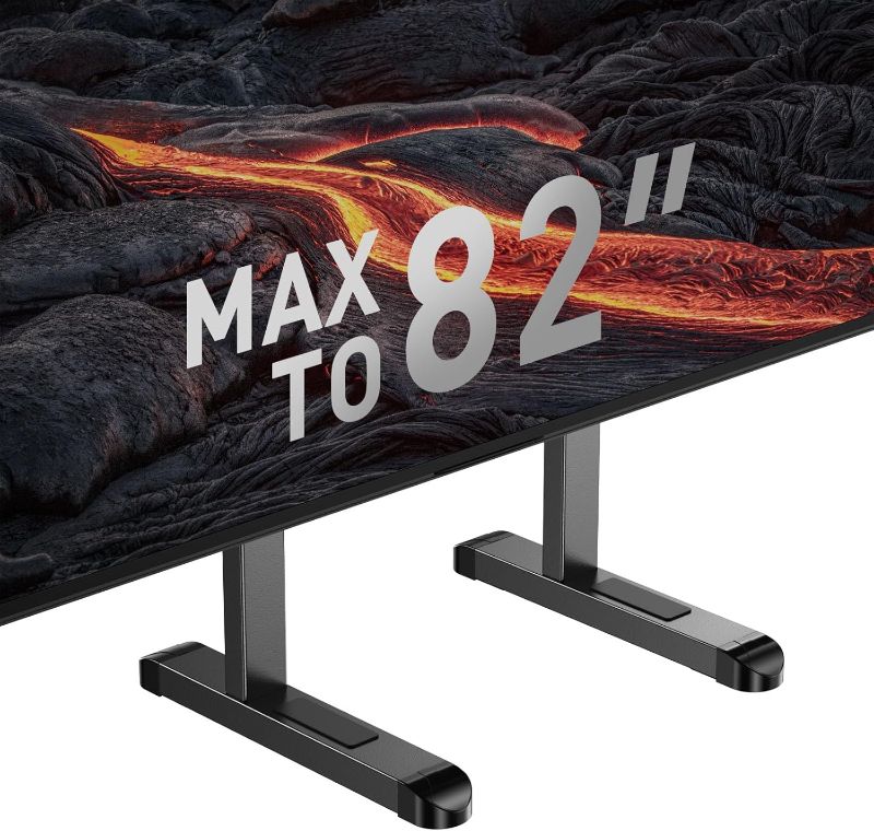 Photo 1 of Perlegear TV Stand Steel TV Legs for Most 37–82 Inch Flat or Curved TVs up to 110 lbs, Height Adjustable TV Feet Suitable for Soundbar, Universal Tabletop TV Stand Base Max VESA 800 x 500mm