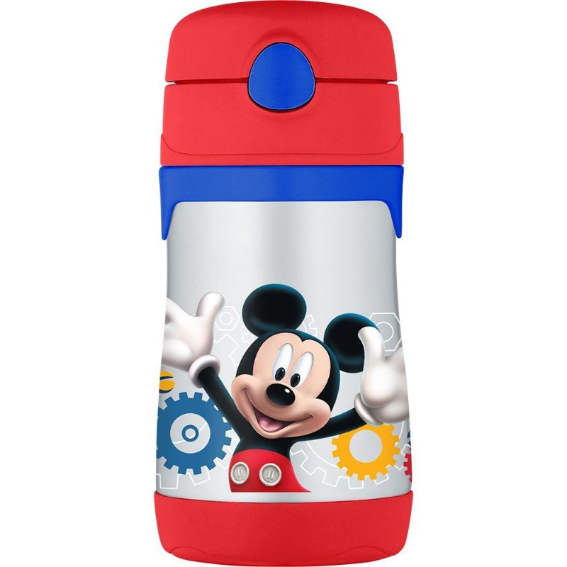 Photo 1 of Thermos Vacuum Insulated Stainless Steel 10-Ounce Straw Bottle, Mickey Mouse Clubhouse