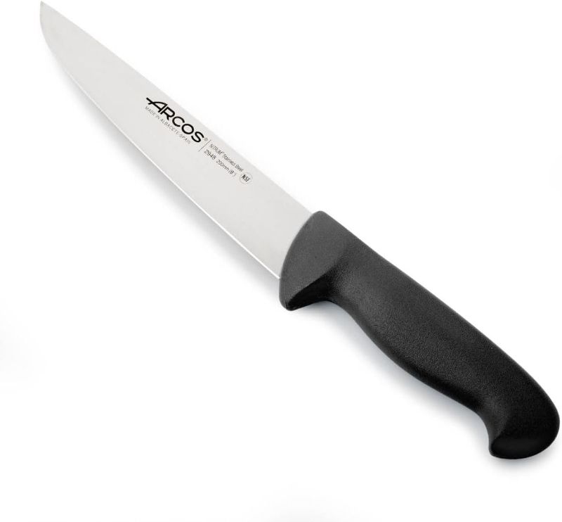 Photo 1 of ARCOS Butcher Knife 10 Inch Nitrum Stainless Steel and 200 mm blade. Professional Cooking Knife For Cutting Meat, Fish and Vegetables. Ergonomic Polyoxymethylene Handle. Series 2600. Color Black