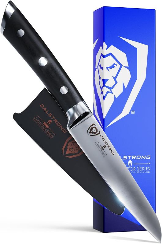 Photo 1 of Dalstrong Paring Knife - 3.5 inch - Gladiator Series Elite - Forged High-Carbon German Steel - Black G10 Handle - Sheath Included - Razor Sharp Kitchen Knife - Cooking Chef Knife - NSF Certified