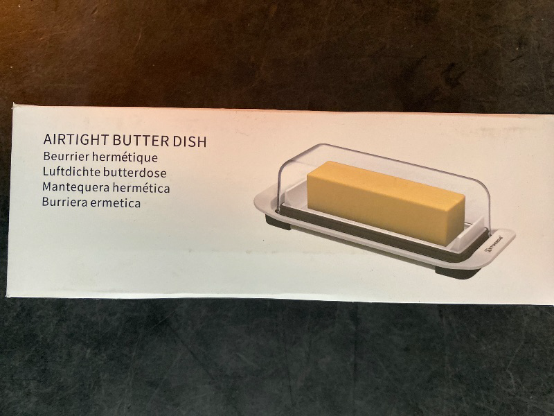 Photo 3 of Airtight Butter Dish with Lid for Countertop and Refrigerator Door Shelf, Easy Scoop-Dishwasher Safe, Plastic Butter Holder Tray Container for West/East Coast Butter, White