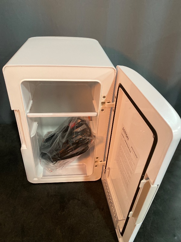 Photo 2 of AstroAI Mini Fridge 2.0 Gen, 6 Liter/8 Cans Makeup Skincare Fridge 110V AC/ 12V DC Portable Thermoelectric Cooler and Warmer Little Tiny Fridge for Bedroom, Cosmetics (Beige)