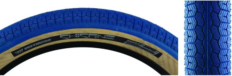 Photo 1 of TIRE 26x3.5 SE BIKES CHICANE BLUE/TAN WIRE 27TPI