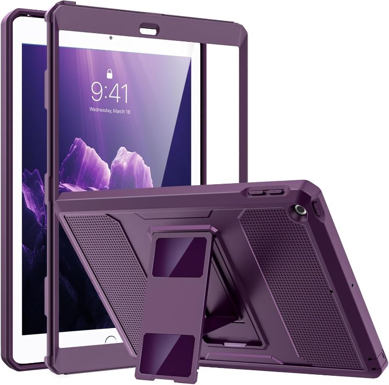 Photo 1 of MoKo Case Fit 2018/2017 iPad 9.7 6th/5th Generation - [Heavy Duty] Shockproof Full Body Rugged Hybrid Cover with Built-in Screen Protector Compatible with Apple iPad 9.7 Inch 2018/20