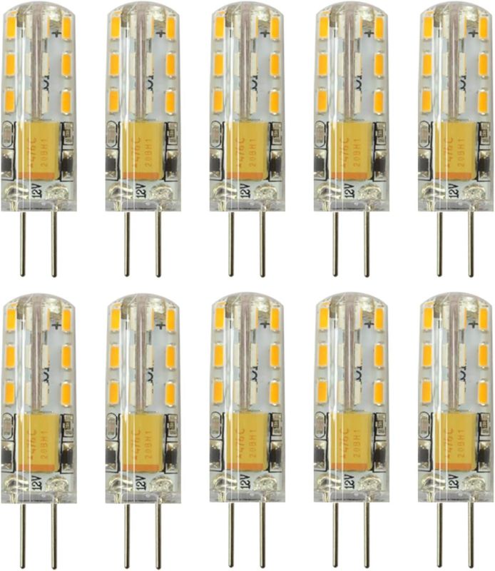 Photo 1 of 10pcs G4 LED Bulbs JC Bi-Pin Base Lights 1.5W AC/DC 12V 10W-20W T3 Halogen Bulb Replacement Landscape Bulbs (Warm White 3000K)