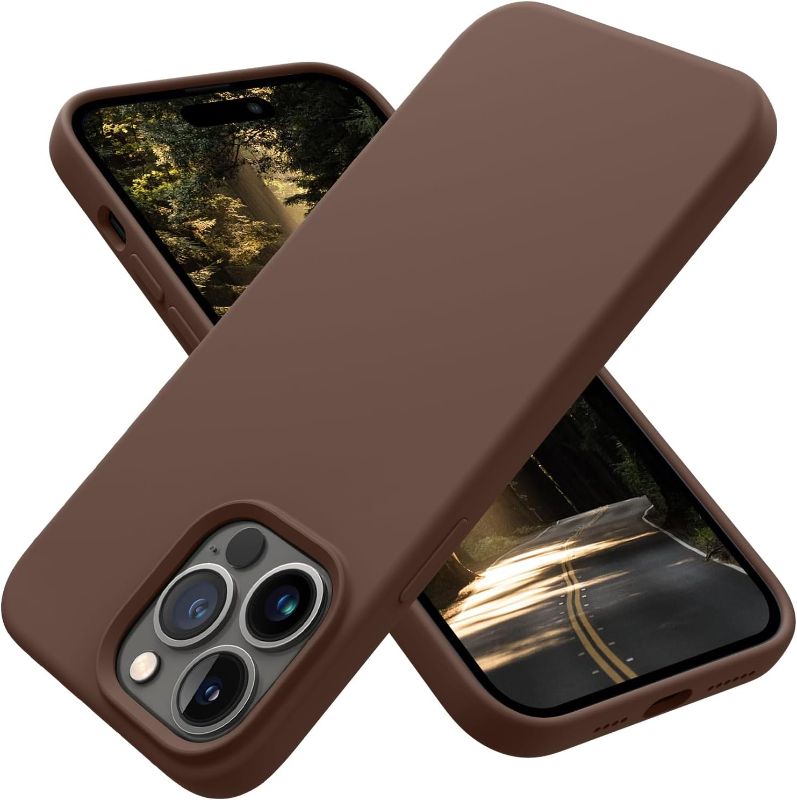 Photo 1 of OTOFLY Designed for iPhone 14 Pro Max Case, Silicone Shockproof Slim Thin Phone Case for iPhone 14 Pro Max 6.7 inch (Light Brown)