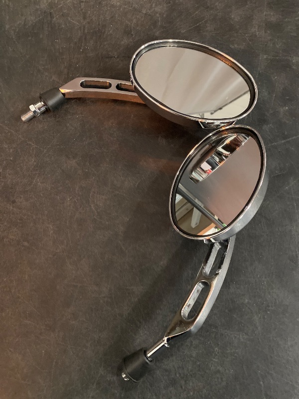 Photo 1 of Chrome L & R 8mm Rear View Mirrors Fit For Harley FLSTC FXDB Dyna FXDF FLSTF