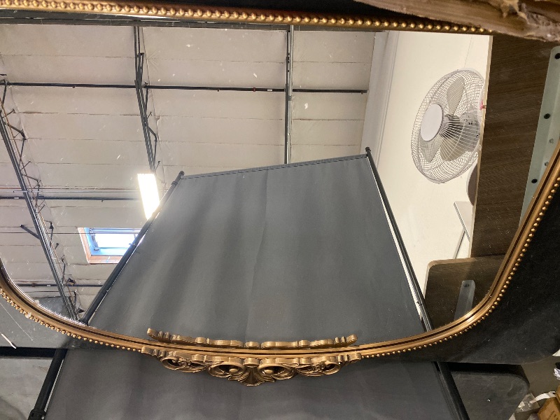 Photo 2 of Micasso Large Arendahl Traditional Ornate Wall Mirror, 29"x 36" Antique Gold Decorative Baroque Arch Mirror for Entryway, Fireplace, Living Room, Hallway, Bathroom