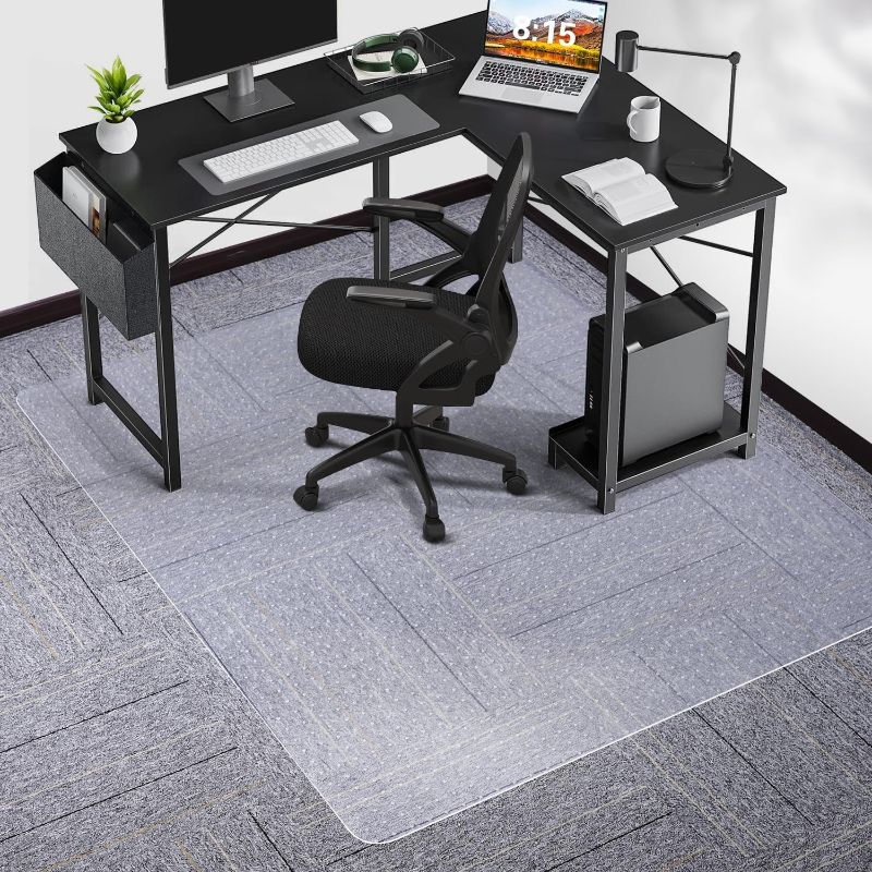 Photo 1 of Chair Mat for Carpet, SALLOUS 46" x 60" Office Chair Mat for Carpeted Floors, Heavy Duty Chair Mat with Grips, Floor Protector Computer Desk Chair Mat for Home Office (Clear, Rectangular)