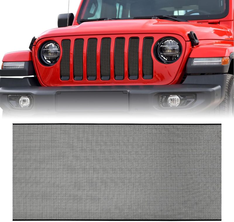 Photo 1 of moveland Grill Insert for Jeep JL - Aluminum Alloy Mesh Grille Grid Insert Screen Compatible with Jeep Wrangler JL & Jeep Gladiator 2018 2019 2020 2021 2022 2023 2024