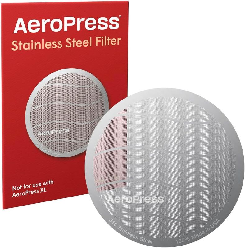 Photo 1 of AeroPress Stainless Steel Reusable Filter - Metal Coffee Filter for AeroPress Original & AeroPress Go Coffee Makers, 1 Pack, 1 Filter