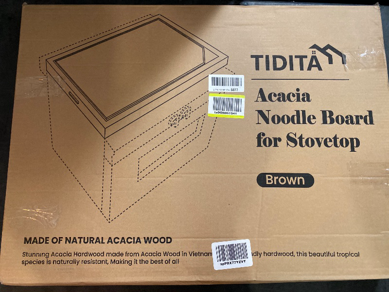 Photo 3 of Acacia Noodle Board for Gas Stovetop - Wood Stove Top Covers for Electric Stove - Stove Top Covers for Gas Burners - Wooden Kitchen Sink Cover for Counter Space & Decorative Tray (30" x 22")