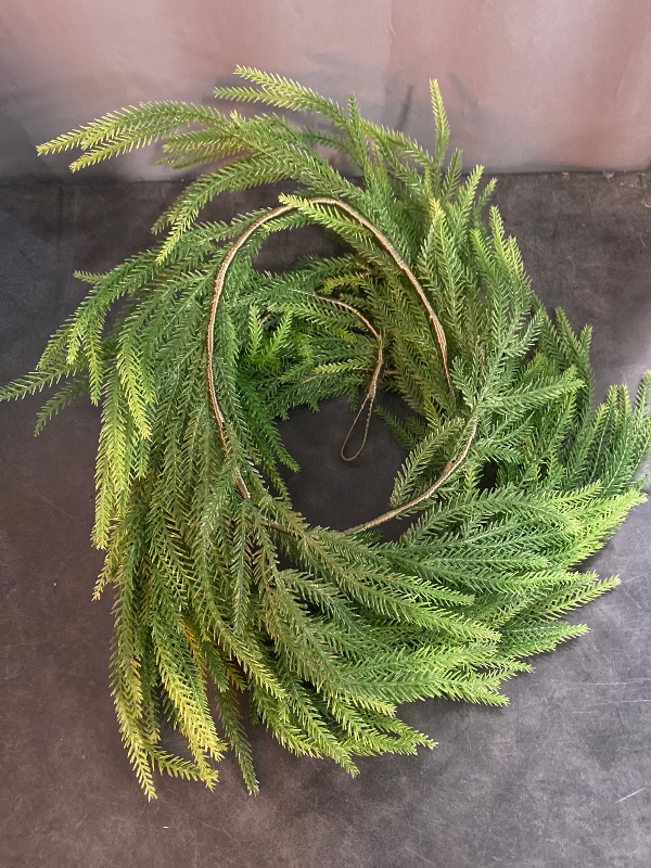 Photo 2 of Cedar Garland Realistic Artificial,Christmas Garland for Mantle 6ft,Real Touch Norfolk Pine Garland, Faux,Wreath,Pine Garland for Decoration,Evergreen Garland,Norfolk Garland,Indoor Outdoor