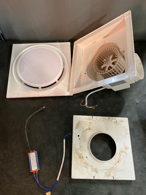 Photo 2 of Bathroom Exhaust Fan with Light,130 CFM 1.0 Sones Double Switch Ultra Quiet Bathroom Vent Fan for Home Bathroom Office Hotel,LED 6500K 12w,Fan 25w 110V