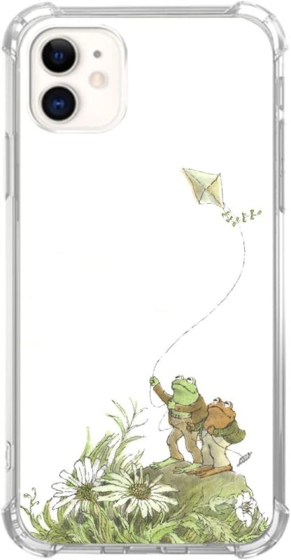 Photo 1 of Frog and Toad fly a kite Phone Case Compatible with iphone 11,Flying kites Case for Girl Women Men,Unique Soft TPU Bumper Case Cover