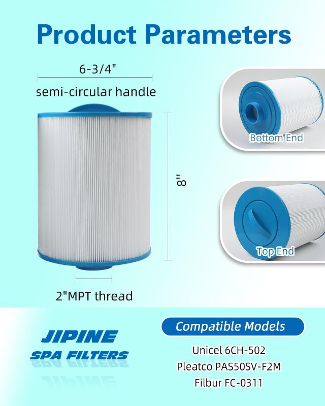 Photo 1 of Hot Tub Filter Replaces Artesian Spa Filter, Magnum AR50, PAS50SV-F2M, 6CH-502, FC-0311,06-0006-12,Master Deluxe M60506 Spa Filter