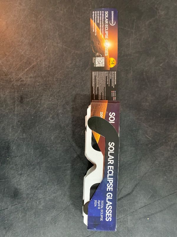 Photo 2 of 14 Pack Paper Eclipse Glasses ISO 12312-2:2015(E) & CE Certified Solar Eclipse Glasses, Safety Solar Eclipse Viewing, Direct Sun Observation