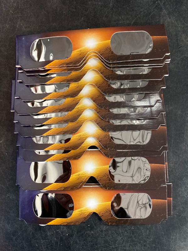 Photo 2 of 14 Pack Paper Eclipse Glasses ISO 12312-2:2015(E) & CE Certified Solar Eclipse Glasses, Safety Solar Eclipse Viewing, Direct Sun Observation