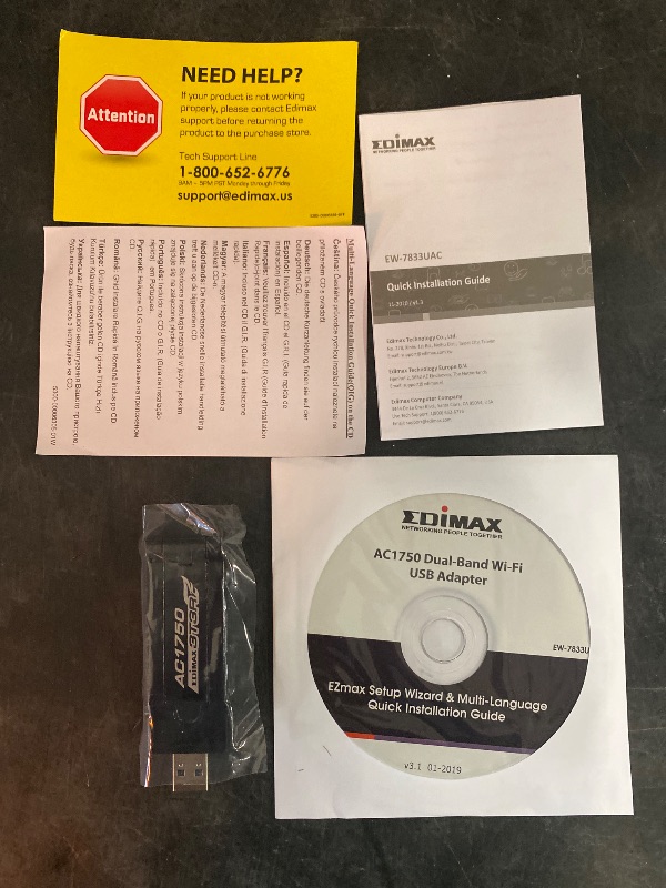 Photo 2 of Edimax Wi-Fi 5 802.11ac AC1750, Dual-Band 2.4/5GHz Adapter for PC, Wireless AC USB 3.0 Adapter Dongle w/ Foldaway Antenna, Up to 1750Mbps Transfer, Win11 Plug-n-Play, Mac OS, Linux, EW-7833UAC