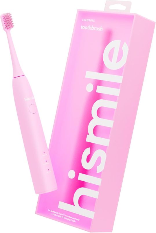 Photo 1 of HISMILE Electric Toothbrush, 3 Brushing Modes, Smart Timer, Rechargeable, Soft-Tapered Bristles, Mode Memory (Pink)