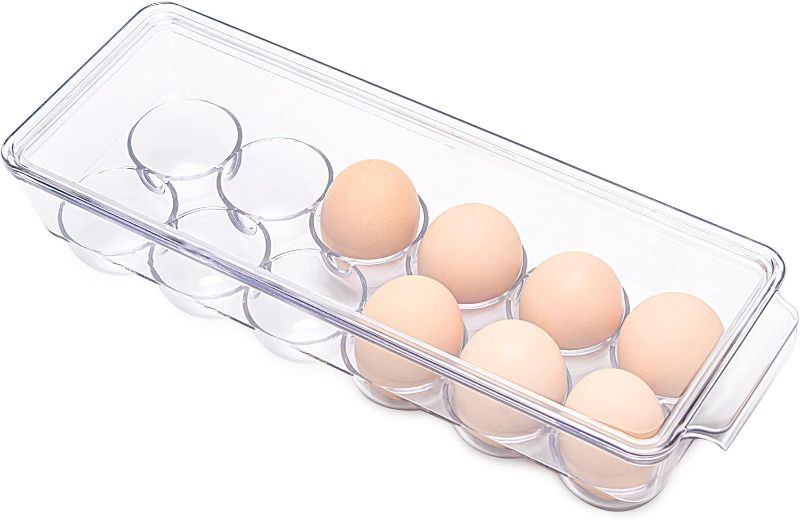 Photo 1 of 12 Eggs Holder for Refrigerator, Clear Egg Container for Fridge, Kitchen