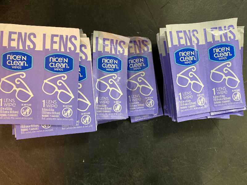 Photo 2 of Nice 'n Clean SmudgeGuard Lens Cleaning Wipes (100 Total Wipes) | Pre-Moistened Individually Wrapped Wipes | Non-Scratching & Non-Streaking | Safe for Eyeglasses, Goggles, & Camera LensV