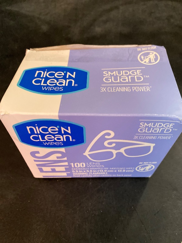 Photo 3 of Nice 'n Clean SmudgeGuard Lens Cleaning Wipes (100 Total Wipes) | Pre-Moistened Individually Wrapped Wipes | Non-Scratching & Non-Streaking | Safe for Eyeglasses, Goggles, & Camera LensV