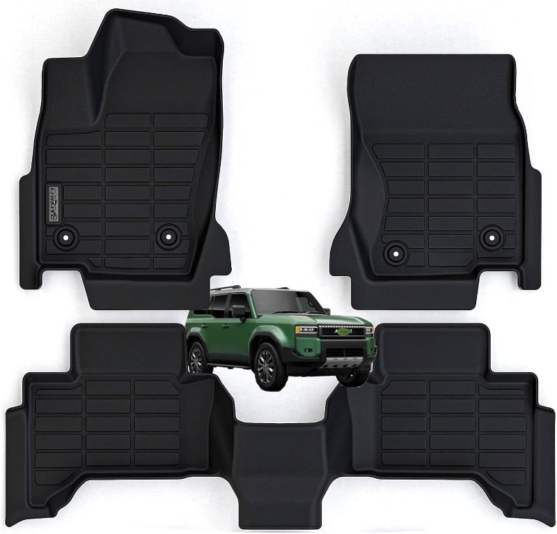 Photo 1 of Floor Mats for 2024 Toyota Land Cruiser,TPE All Weather Protection Car Floor Liners Accessory Custom Fit for 5 Seats 2024 Toyota Land Cruiser-Black