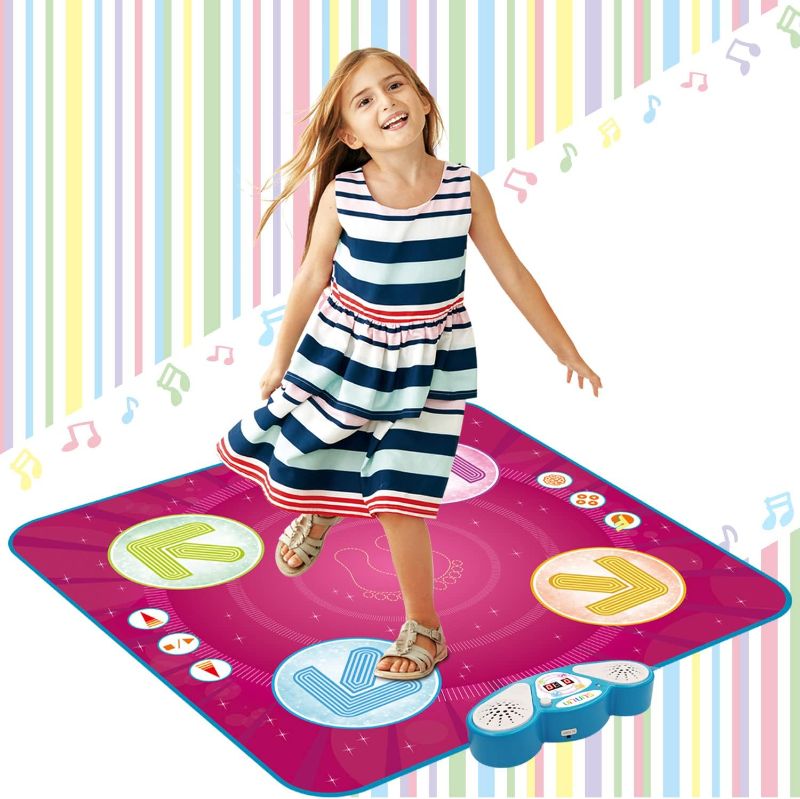 Photo 1 of SUNLIN Dance Mat Toys, Birthday Gifts for Girls Kids Age 3 4 5 6 7 8 Year Old | Dance Pad with 4 Game Modes, Light Up Indicator, Built-in & Aux Music, Adjustable Volume, Gifts Toys for Girls 3-12