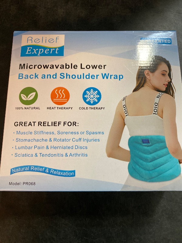 Photo 3 of Relief Expert Microwavable Heating Pad for Back Pain Relief, Menstrual Cramps Heating Pad Microwavable with Moist Heat for Back, Neck and Shoulder, Stomach, Unscented