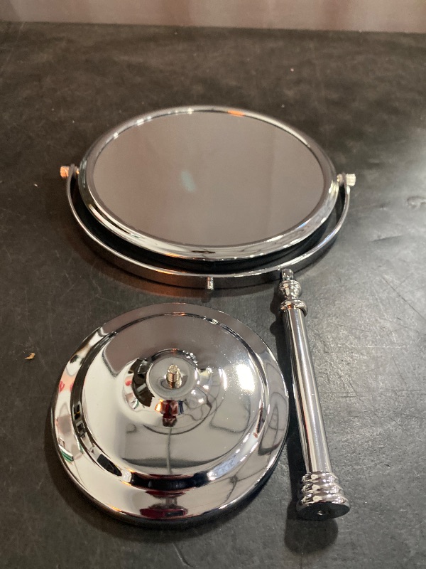 Photo 2 of Makeup Mirror,Magnifying Mirror 1/20X Magnification, Large Table top Two-Sided Swivel Vanity Mirror, Chrome FinishStyle 1-8 inches