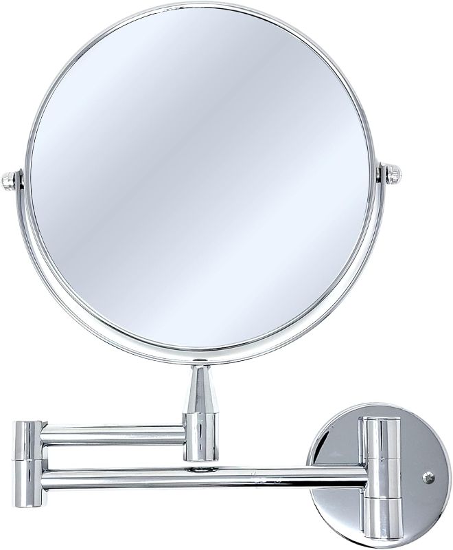 Photo 1 of Makeup Mirror LED 1X/5X Magnification Wall Mounted Adjustable Makeup Mirror Dual Arm Extend 2-Face Cosmetic Mirror
