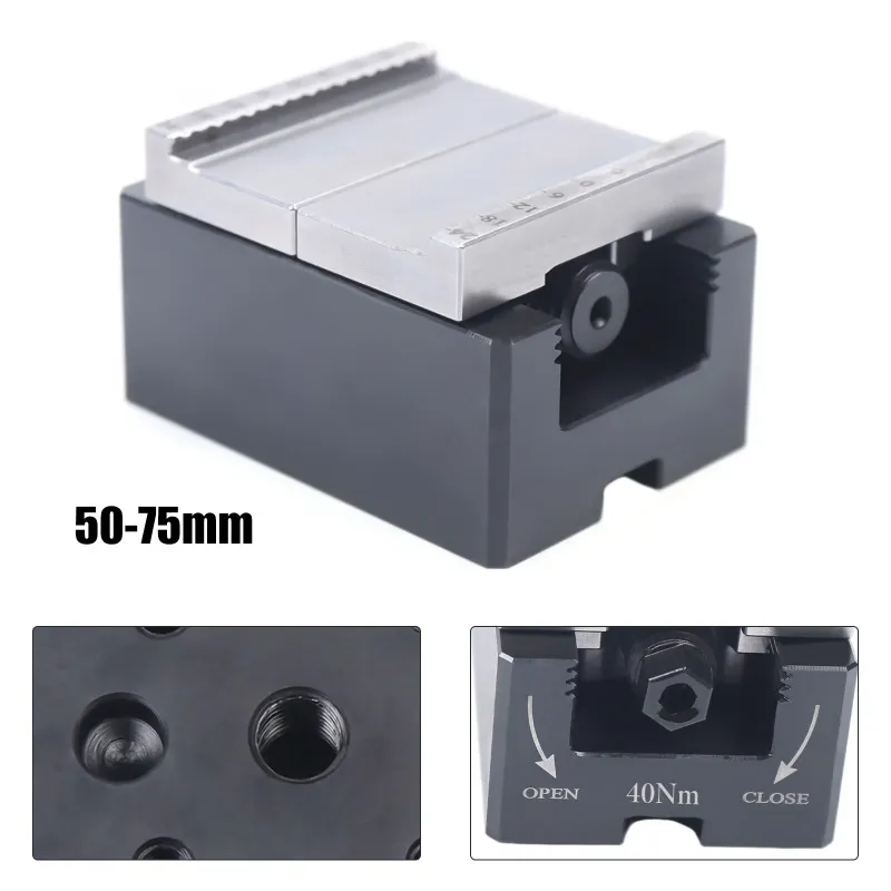 Photo 1 of Stainless Steel Self-Centering Vise Wire EDM EROWA Electrode Fixture Machining HRC58° Wire CNC Self-centering Vise Electrode Fixture Tool Large Clamping Range CNC Vise Self-centering Vise Disassemble