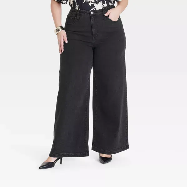 Photo 1 of Size 16 Women's High-Rise Wide Leg Jeans - Ava & Viv