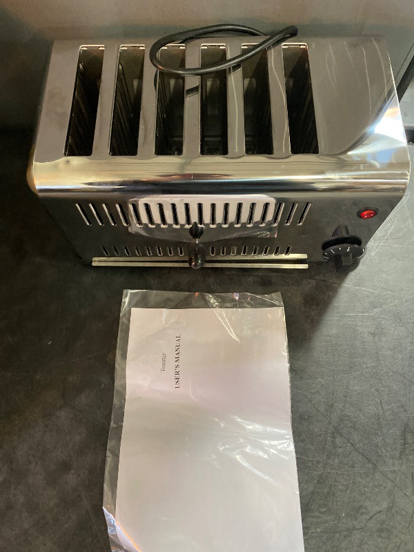 Photo 2 of 6 Slice Toaster Widen Baking Slots Stainless Steel Bread Toaster with 1-5 Minute Timing Function for Toast Sandwiches Meatloaf