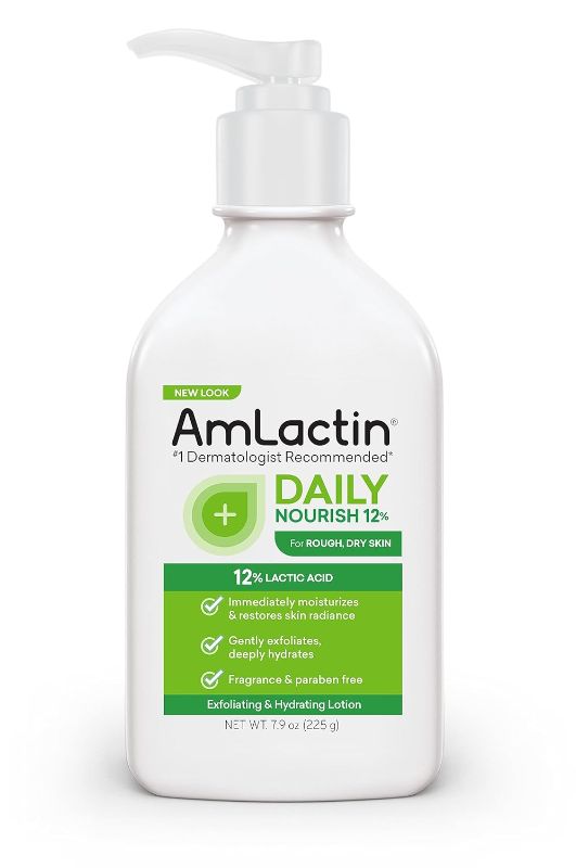 Photo 1 of AmLactin Daily Moisturizing Lotion for Dry Skin – 7.9 oz Pump Bottle – 2-in-1 Exfoliator - Body Lotion with 12% Lactic Acid, Dermatologist-Recommended