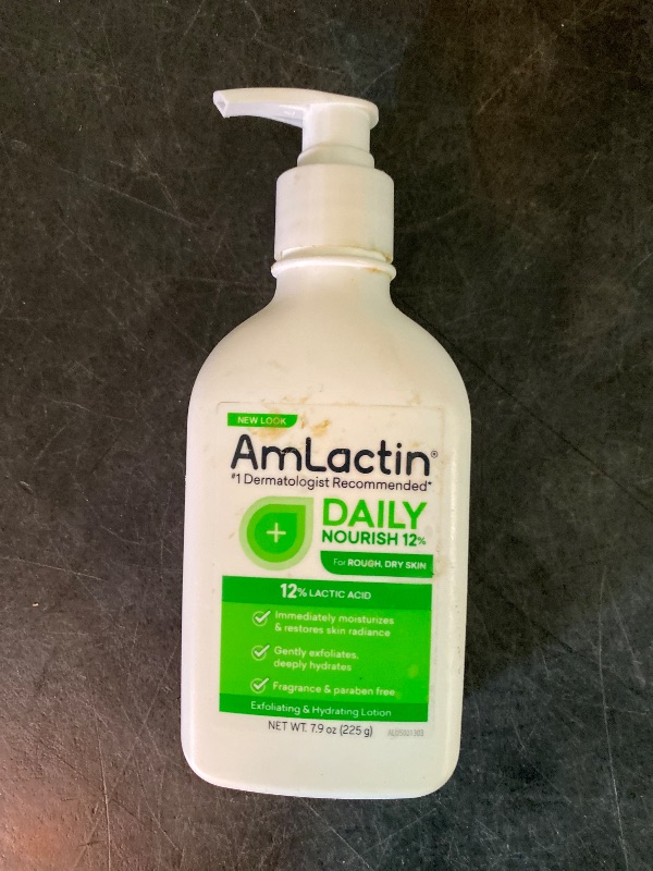 Photo 2 of AmLactin Daily Moisturizing Lotion for Dry Skin – 7.9 oz Pump Bottle – 2-in-1 Exfoliator - Body Lotion with 12% Lactic Acid, Dermatologist-Recommended