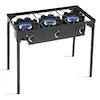 Photo 1 of Portable Propane 225,000-BTU 3 Burner Gas Cooker Outdoor Camp Stove BBQ Roaster