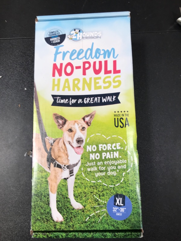 Photo 2 of 2 Hounds Design Freedom No Pull Dog Harness | Comfortable Control for Easy Walking |Adjustable Dog Harness and Leash Set | Small, Medium & Large Dogs | Made in USA | Solid Colors | 1" XL Red XL (Chest 32"- 38") Red